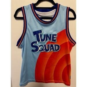 Space Jam Tune Squad Mens Basketball Jersey Blue Orange Lebron James #6‎ Size L
